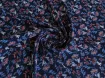Штапель креп цветочный орнамент, темно-синий - интернет-магазин tkani-atlas.com.ua