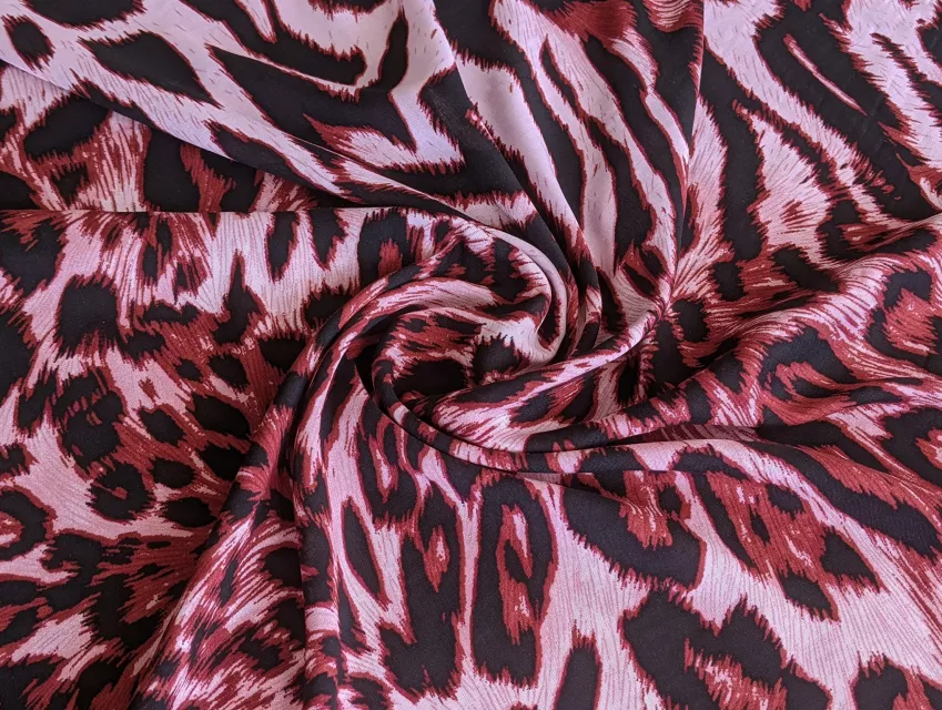Штапель тигровый, бордовый - фото 1 - интернет-магазин tkani-atlas.com.ua