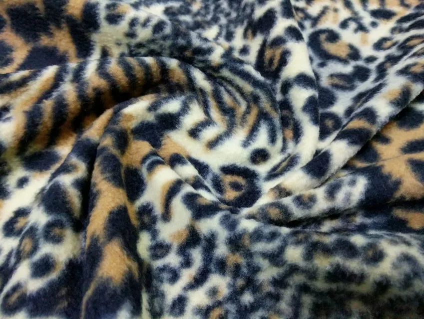 Фліс малюнок леопард, коричнево-бежевий - фото 1 - інтернет-магазин tkani-atlas.com.ua