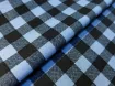 Коттон стрейчевый рубашечный клеточка 11 мм, голубой с черным - интернет-магазин tkani-atlas.com.ua