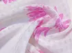 Шифон клеточка цветок 85 мм, розовый на белом - интернет-магазин tkani-atlas.com.ua