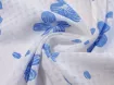 Шифон клеточка цветочек 45 мм, голубой на белом - интернет-магазин tkani-atlas.com.ua