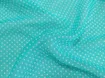 Шифон рисунок горошки, голубая бирюза - интернет-магазин tkani-atlas.com.ua