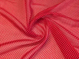 Шифон малюнок горошки, червоний - інтернет-магазин tkani-atlas.com.ua