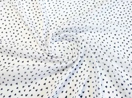 Шифон малюнок сердечки, білий - інтернет-магазин tkani-atlas.com.ua