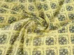 Шифон креповый цветочные ромбы, лимонный - интернет-магазин tkani-atlas.com.ua