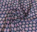 Шифон креповий квіткова геометрія, червоний на темно-синьому - фото 1 - інтернет-магазин tkani-atlas.com.ua