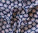 Шифон креповий квіткова геометрія, персиковий на темно-синьому - фото 3 - інтернет-магазин tkani-atlas.com.ua