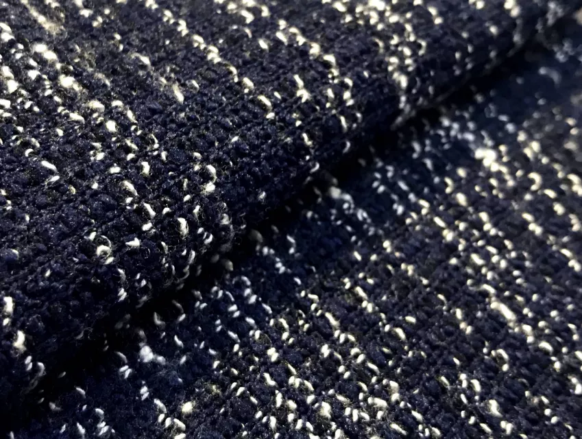 Віскозний трикотаж меланжевий подвійне плетіння, темно-синій - фото 1 - інтернет-магазин tkani-atlas.com.ua