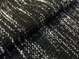 Вискозный трикотаж меланжевый двойное плетение, черный - интернет-магазин tkani-atlas.com.ua