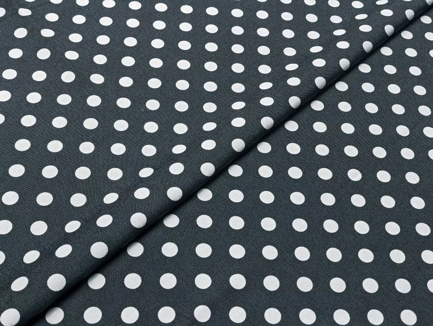 Джинс сорочковий горох 10 мм, білий на темно-синьому - фото 1 - інтернет-магазин tkani-atlas.com.ua