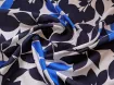 Штапель цветочная абстракция, темно-синий на белом - интернет-магазин tkani-atlas.com.ua
