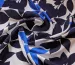 Штапель квіткова абстракція, темно-синій на білому - фото 1 - інтернет-магазин tkani-atlas.com.ua