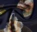 Шовк сатин квіткова мозаїка, темно-синій - фото 1 - інтернет-магазин tkani-atlas.com.ua