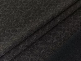 Трикотажная костюмка с начесом пейсли, коричневый - интернет-магазин tkani-atlas.com.ua