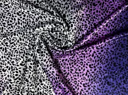 Атлас сатин градиент двухсторонний леопард, фиолетовый с сиреневым - интернет-магазин tkani-atlas.com.ua
