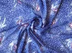 Шифон мелкий горошек с цветами, джинсовый синий - интернет-магазин tkani-atlas.com.ua
