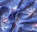 Шифон мелкий горошек с цветами, джинсовый синий - фото 2 - интернет-магазин tkani-atlas.com.ua