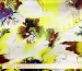 Атлас стрейчевый цветочная акварель, салатовый с желтым - фото 2 - интернет-магазин tkani-atlas.com.ua