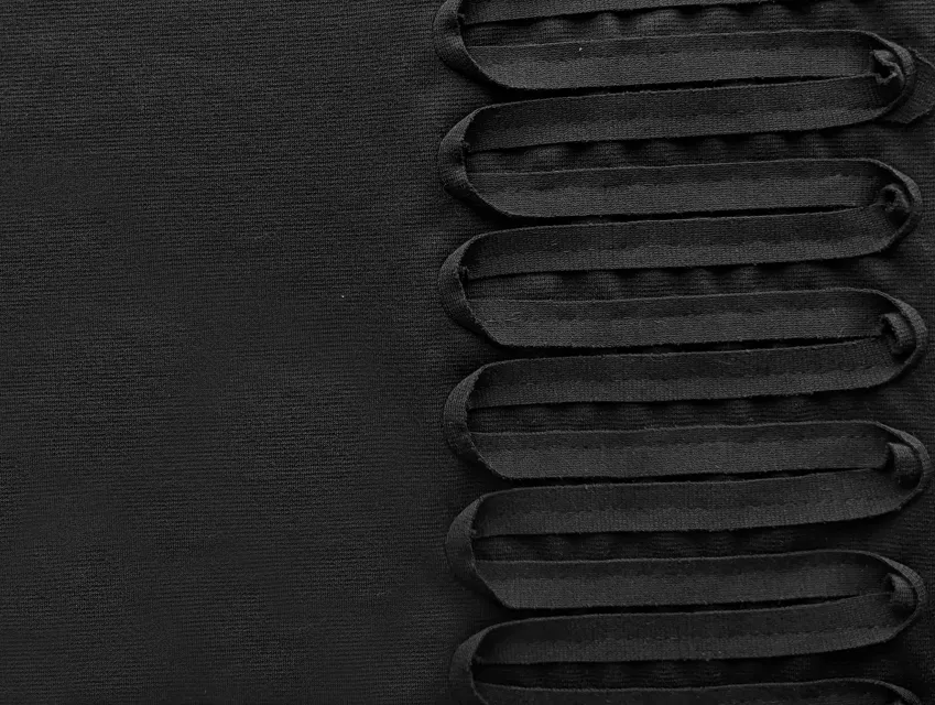Французский трикотаж односторонний купон 12 см, черный - фото 1 - интернет-магазин tkani-atlas.com.ua