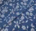 Джинс прожиг цветочная композиция, голубой - фото 1 - интернет-магазин tkani-atlas.com.ua