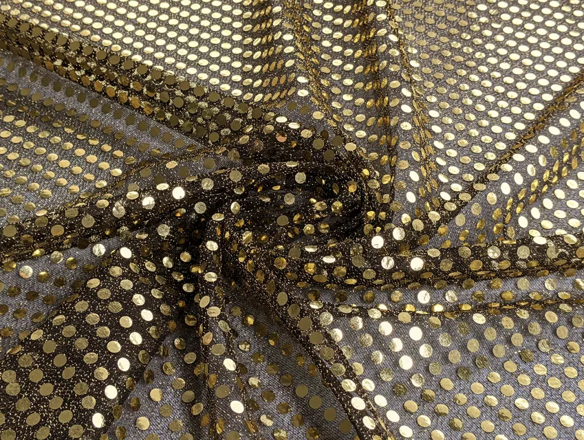 Копійка, золота на темно-сірому - фото 1 - інтернет-магазин tkani-atlas.com.ua