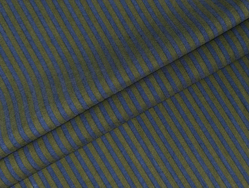 Джинс сорочковий смужка 5 мм, хакі - фото 1 - інтернет-магазин tkani-atlas.com.ua