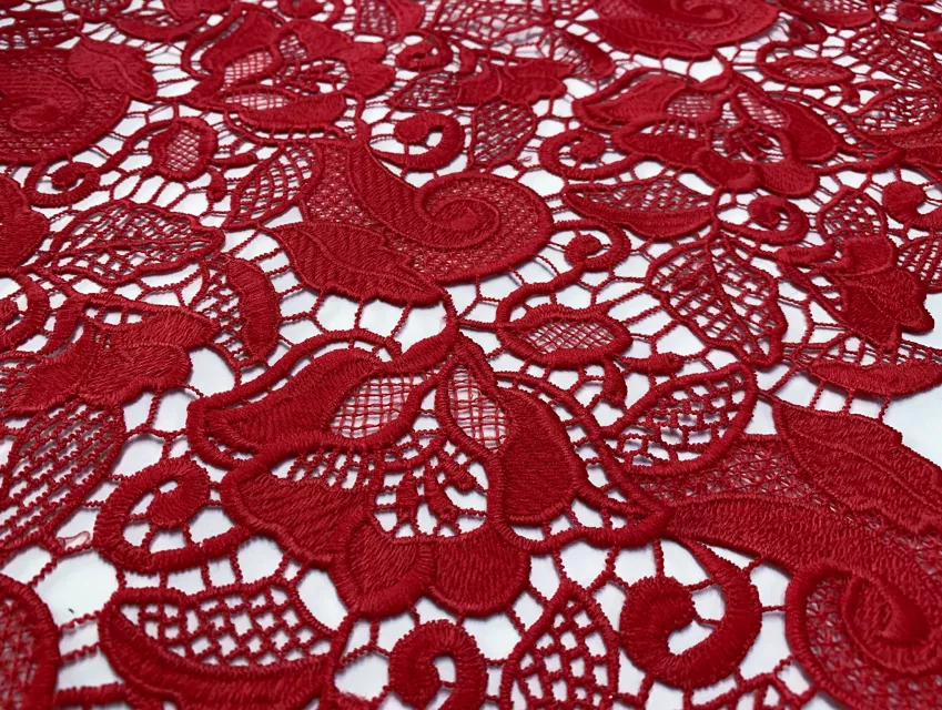 Сітка макраме котон квіткове плетіння, червоний - фото 1 - інтернет-магазин tkani-atlas.com.ua