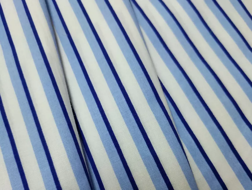 Котон стрейчевий сорочковий смужка, блакитний - фото 1 - інтернет-магазин tkani-atlas.com.ua
