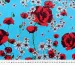 Коттон стрейчевый рисунок цветочный дуэт, синий - фото 4 - интернет-магазин tkani-atlas.com.ua