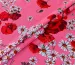 Котон стрейчевий малюнок квітковий дует, персиковий - фото 1 - інтернет-магазин tkani-atlas.com.ua