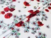 Коттон стрейчевый рисунок цветочный дуэт, белый - интернет-магазин tkani-atlas.com.ua