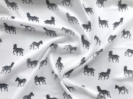 Шифон рисунок зебра, белый - интернет-магазин tkani-atlas.com.ua