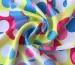 Шифон рисунок яркая геометрия, голубой на желтом - фото 1 - интернет-магазин tkani-atlas.com.ua