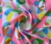 Шифон рисунок яркая геометрия, желто-голубой на розовом - фото 1 - интернет-магазин tkani-atlas.com.ua