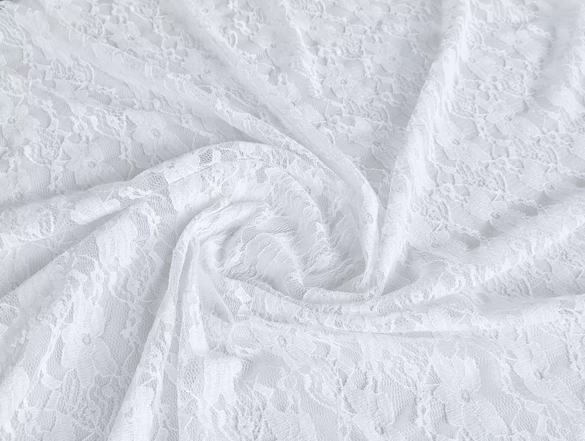 Гіпюр стрейчевий квіткова ніжність, білий - фото 1 - інтернет-магазин tkani-atlas.com.ua