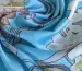 Шелк сатин цветочная композиция, голубой - фото 3 - интернет-магазин tkani-atlas.com.ua