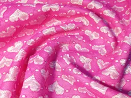 Гіпюр на основі сердечки, рожевий - інтернет-магазин tkani-atlas.com.ua