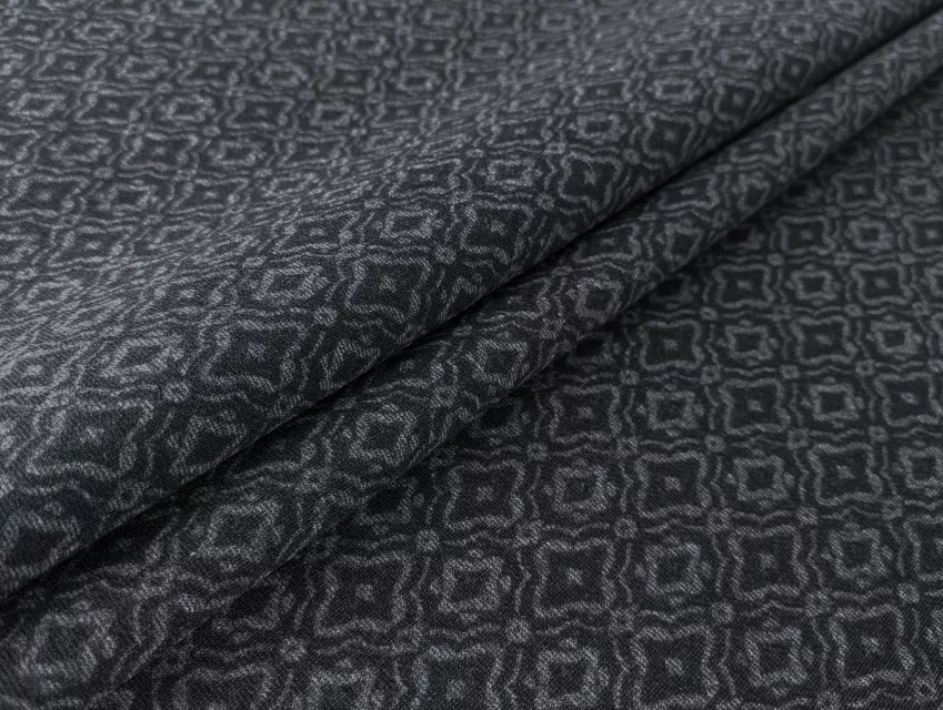 Трикотаж двусторонний геометрическое плетение, черный - фото 1 - интернет-магазин tkani-atlas.com.ua