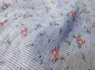 Коттон марлевка с лакрой полосочка 1 мм с цветочками, синий - интернет-магазин tkani-atlas.com.ua