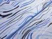 Котон малюнок хвилі, сині на білому - інтернет-магазин tkani-atlas.com.ua