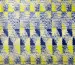 Котон сатин принт оптична ілюзія, синьо-жовтий - фото 2 - інтернет-магазин tkani-atlas.com.ua