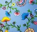 Коттон сатин принт цветочная фантазия, голубой - фото 1 - интернет-магазин tkani-atlas.com.ua