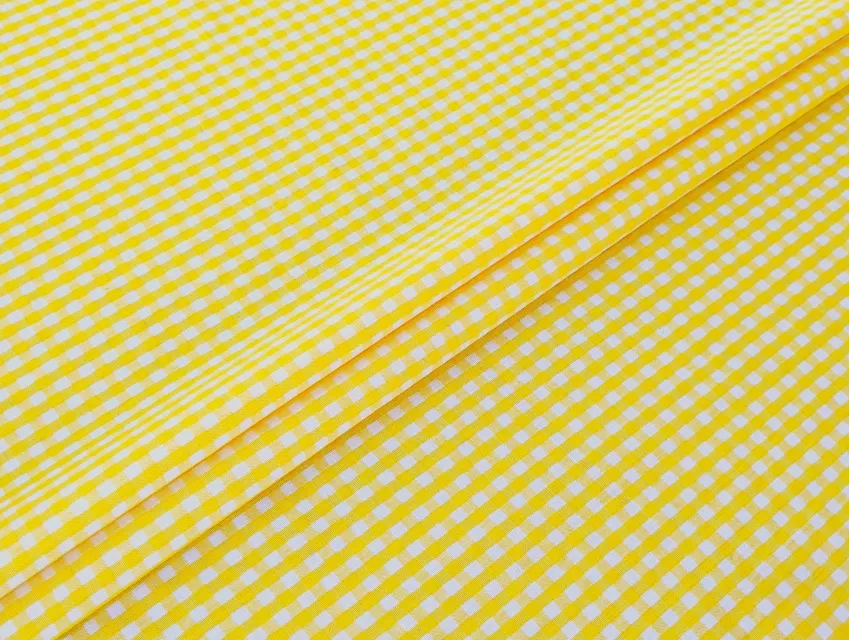 Коттон клеточка 4 мм, желтый - фото 1 - интернет-магазин tkani-atlas.com.ua