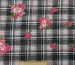 Джинс тенсел сорочковий клітинка з трояндами, чорний - фото 2 - інтернет-магазин tkani-atlas.com.ua