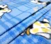 Фліс малюнок цуценята з написами, голубий з бежевим - фото 1 - інтернет-магазин tkani-atlas.com.ua