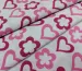 Котон поплін стрейчевий сердечки на білому, рожево-білий - фото 1 - інтернет-магазин tkani-atlas.com.ua