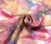 Шифон рисунок розовые пионы, розово-синий - фото 1 - интернет-магазин tkani-atlas.com.ua