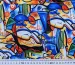 Парижанка абстракция лица, сине-оранжевый - фото 3 - интернет-магазин tkani-atlas.com.ua