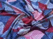 Трикотаж вискозный листики, бордо с розовым - интернет-магазин tkani-atlas.com.ua